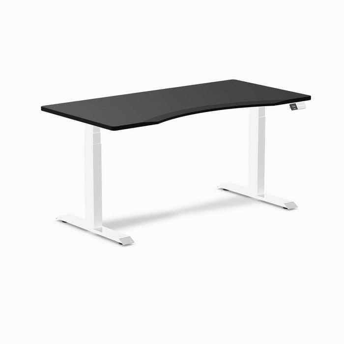 Desky Dual Sit to Stand Black Ergo Edge Desk 1500x750mm White Frame