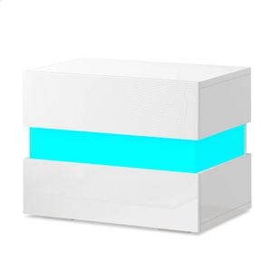 ALFORDSON LED Bedside Table White