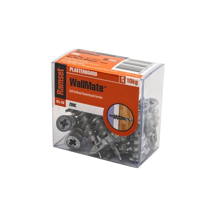 Ramset Zinc Wallmate Plasterboard Anchor - 20 Pack
