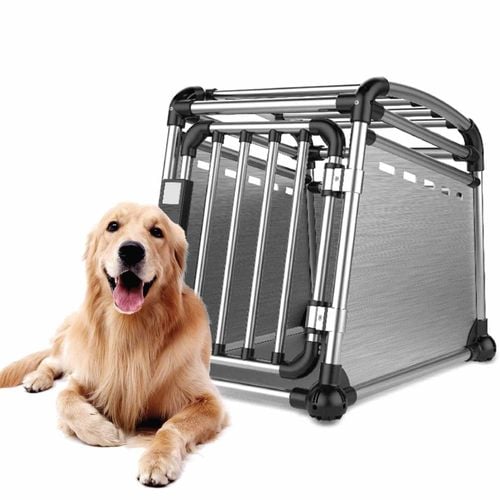 Aluminium Dog Travel Crate 63x68x88cm Large Pet Car Transport Cage Kennel Box Bunnings Australia