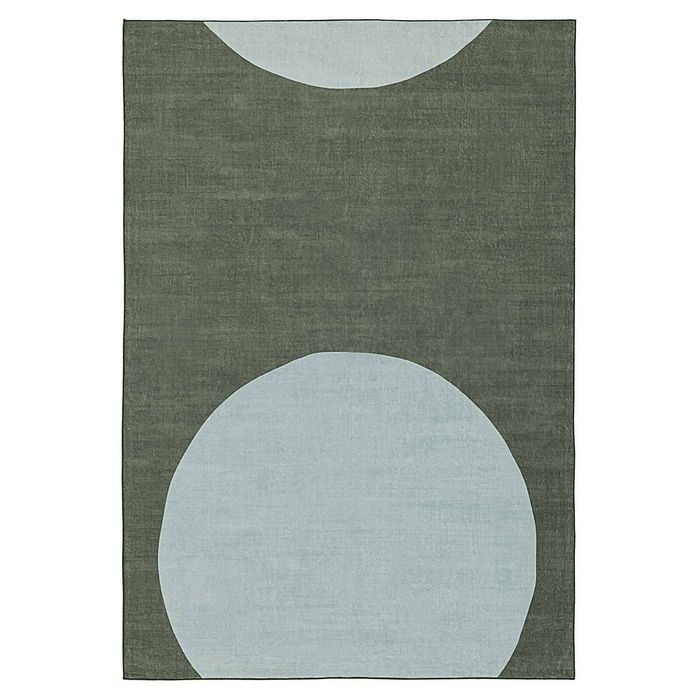 Loopsie-320cm X 230cm-marcado Printed Green & Blue Washable Rug