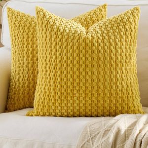 Gioia Casa 2-Pack Bubble Corn Cushion Covers 45cm x 45cm - Mustard