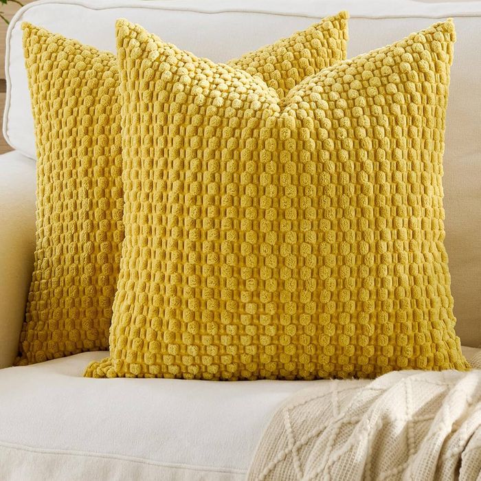 Gioia Casa 2-Pack Bubble Corn Cushion Covers 45cm x 45cm - Mustard