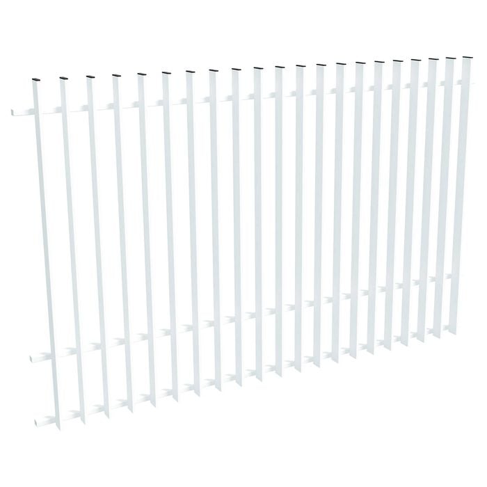 ProtectorAl 1201-2399W x 1500H Pearl White Aluminium Radiator Pool Fence Panel with mid rail