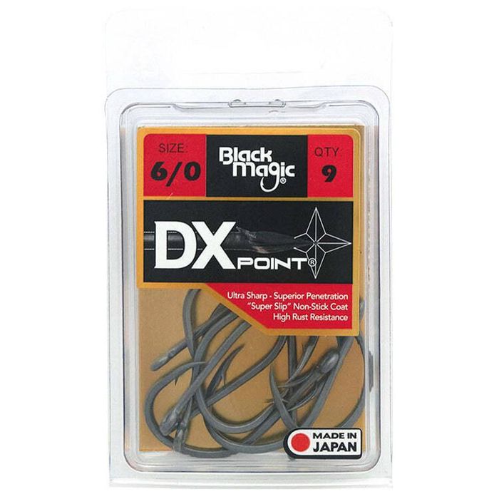Black Magic DX Point PTFE Coated Fishing Hook Economy Pack 6/0