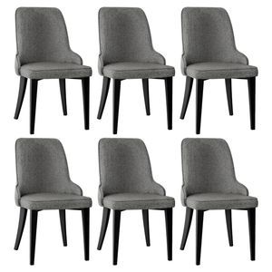 Artiss Dining Chairs Set Of 6 Linen Fabric Grey