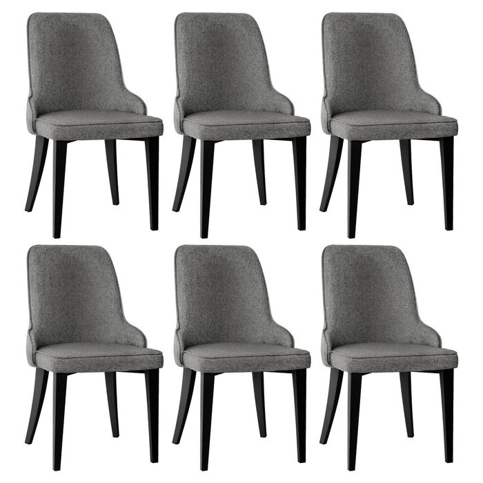Artiss Dining Chairs Set Of 6 Linen Fabric Grey