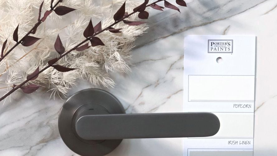 Gun
  metal grey door handle available at bunnings