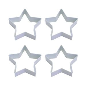 4x R&m Star Cookie Cutter Polyresin Coated Steel Biscuit Bake Mould 9cm White