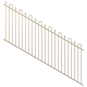 ProtectorAl 1201-2400W x 1200H Primrose Loop & Spear Top Pool Fence Panel Raked 16-30º