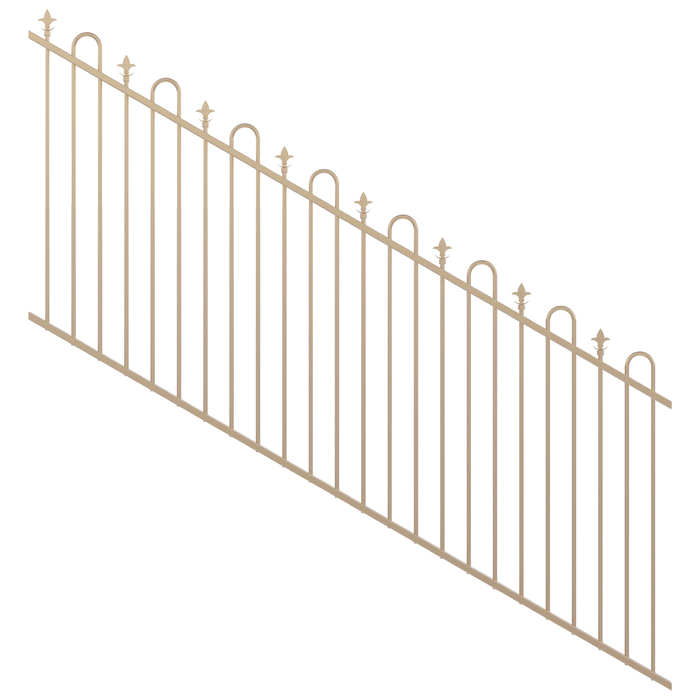 ProtectorAl 1201-2400W x 1200H Primrose Loop & Spear Top Pool Fence Panel Raked 16-30º
