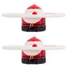 2PK Bread and Butter Dolomite Santa Footed Cake Plate Stand 29x12.5cm White/Red
