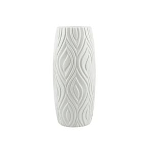 ANYDECO Flower Vase White Medium Curve Lines Style Nordic Pot Home Decor