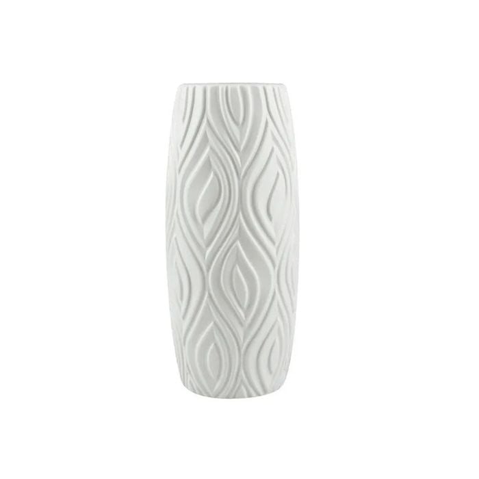 ANYDECO Flower Vase White Medium Curve Lines Style Nordic Pot Home Decor