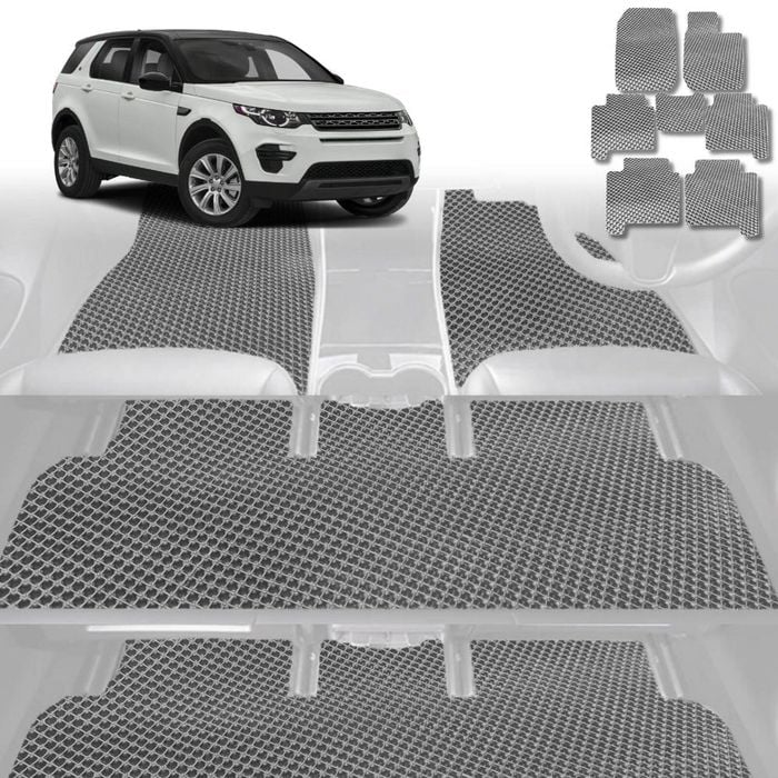 6D Diamond Car Floor Mats for Land Rover Discovery Sport 2014-2019-Ultimate Set-Grey-Outback GT