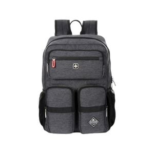 Swiss Waterproof 15.6" Laptop School Backpack Travel Shoulder Bag - Grey