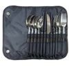 12pc Wildtrak Stainless Steel Cutlery Set w/ Roll Up Travel Pouch