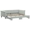 vidaXL Daybed with Trundle Sofa Bed Couch Bed Single Size Light Grey Velvet