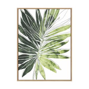 Artey | Expressive Palm I - Framed Canvas - Natural Frame - 112 x 150cm