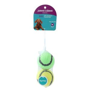 2PK Paws & Claws Squeaky Tennis Balls Assorted