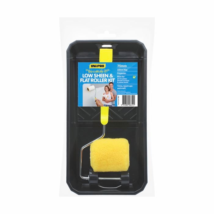 UNi-PRO 75mm 10mm Nap You Can Do It Baby Paint Roller Kit