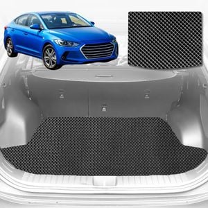 6D Diamond Car Boot Mat for Hyundai Elantra AD2016-2020-Sedan-Cargo Mat-Black-Outback GT