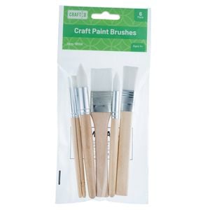 Crafted Assorted Paint Brushes - 6 Pack