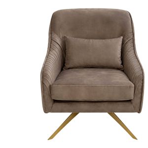 Velvet Swivel Accent Chair - Light Brown