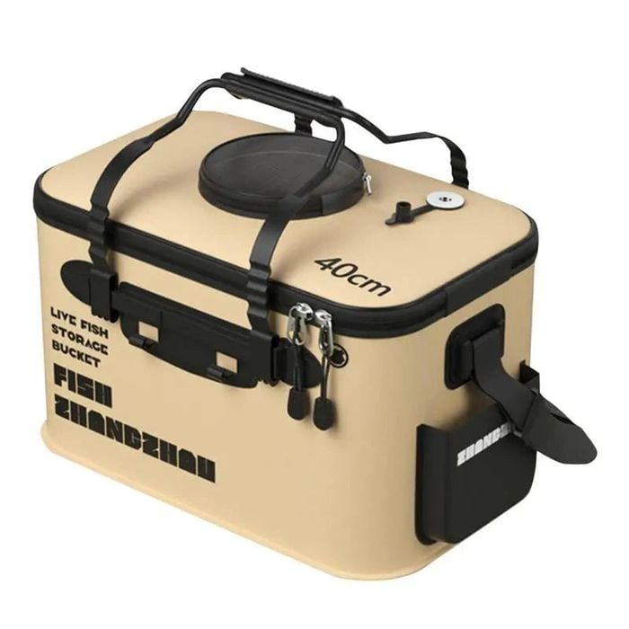 NNEOBA Folding Live Fish Bucket with Portable EVA Water Tank