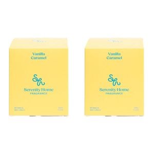 2PK Serenity Vanilla Caramel Scent Home Fragrance Candle Jar 300g