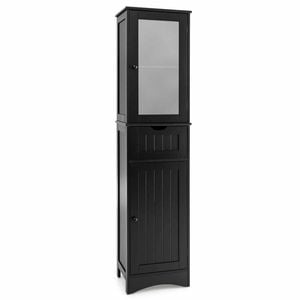 Costway 170 Cm Storage Cabinet Sideboard 2 Door Drawer Frosted Glass Door