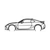 Ignite Laser Toyota GR 86 Silhouette Metal Wall Art Coated Black 47inch/120cm