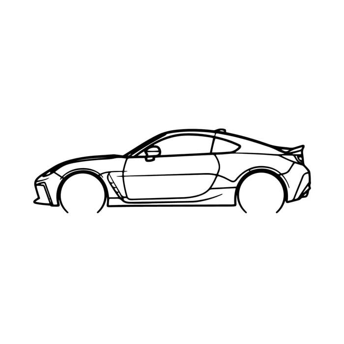 Ignite Laser Toyota GR 86 Silhouette Metal Wall Art Coated Black 47inch/120cm