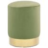 vidaXL Stool Foot Bench Side Table Living Room Mustard Green and Gold Velvet