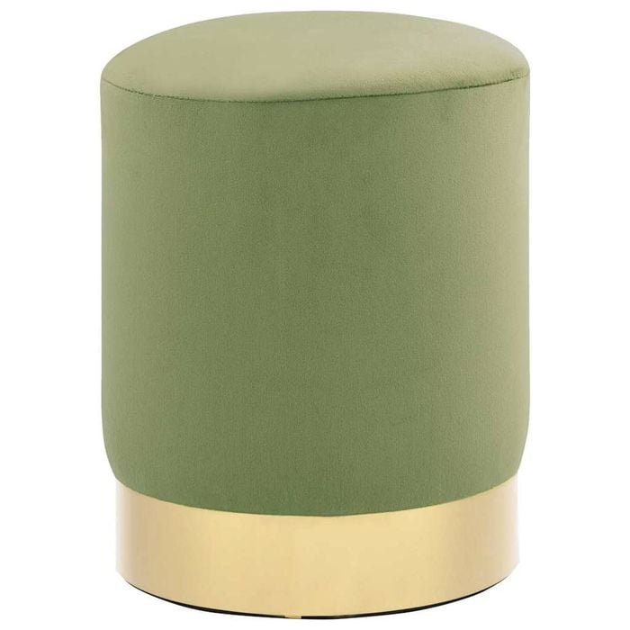 vidaXL Stool Foot Bench Side Table Living Room Mustard Green and Gold Velvet