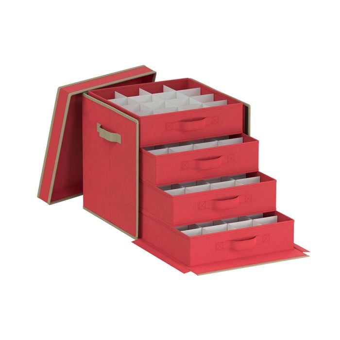 Flexi Storage Living Red Christmas Ornament Storage Box