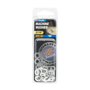 Zenith 3/16" Zinc Plated Machine Washer - 50 Pack