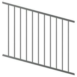 ProtectorAl 350-1200 x 900mm Palladium Silver Raked Up To 15º Flat Top Garden Fence Panel