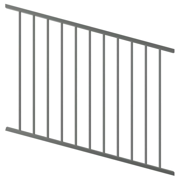 ProtectorAl 350-1200 x 900mm Palladium Silver Raked Up To 15º Flat Top Garden Fence Panel