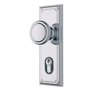 Gainsborough Bright Chrome Traditional Trilock Double Cylinder Knobset
