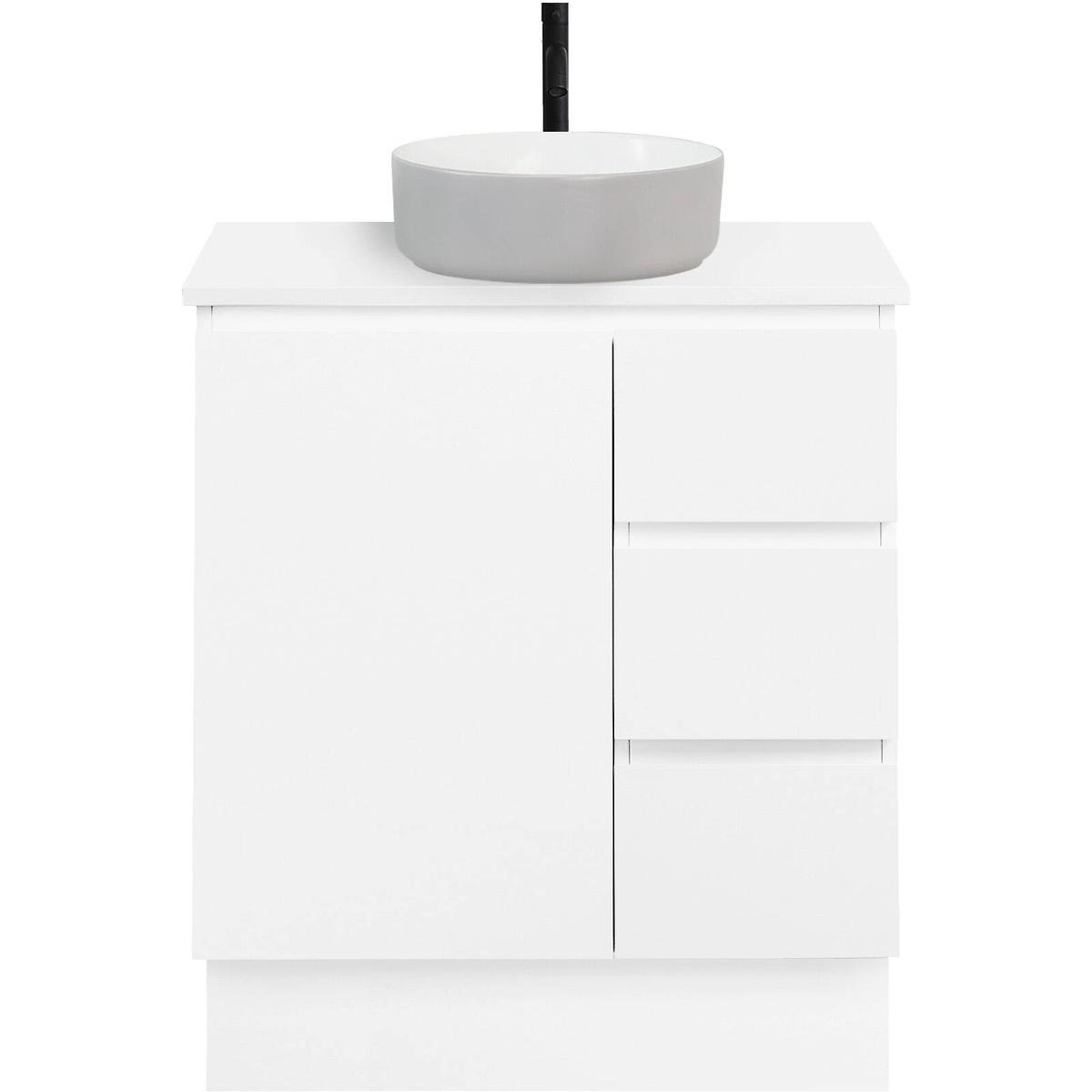 CIBO 750mm White Nordic Full Height Bathroom Vanity with Light Grey / White Countertop Basin ...