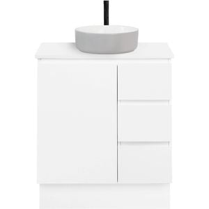CIBO 750mm White Nordic Full Height Bathroom Vanity with Light Grey / White Countertop Basin