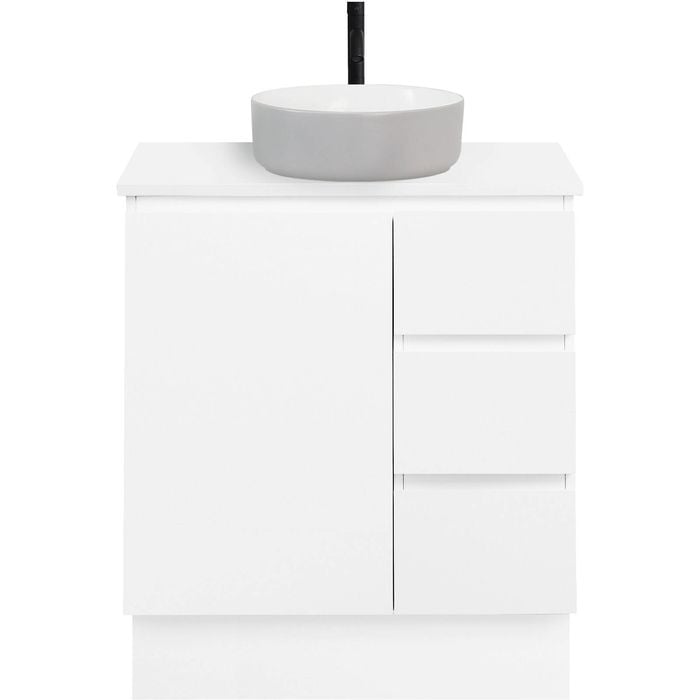 CIBO 750mm White Nordic Full Height Bathroom Vanity with Light Grey / White Countertop Basin