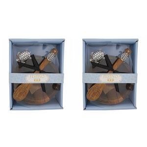 2PK LVD Acacia Bowl Spoon Set Turtle Home Kitchen Serveware/Tableware