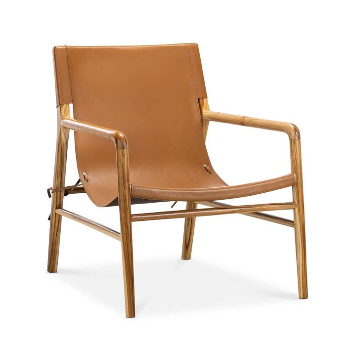Norah Armchair Leather Sling in Coco Tan