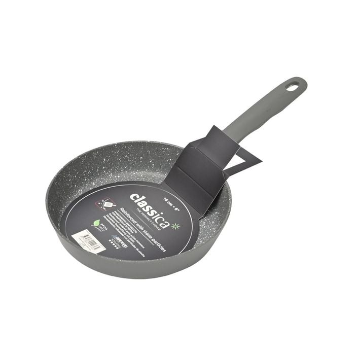 Classica Diamond Stone Non Stick Mini Grill Fry 16cm - Grey