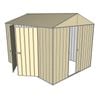 Build-a-Shed 2.3 x 3.0 x 2.3m Front Gable Single Sliding Door and Double Hinged Door Shed - Cream