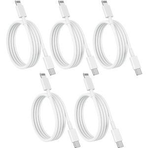 iWill 5 Pack 1m Data Transfer Fast PD Charger USB Type C to Apple iPhone iPad iPod Cable Cord Bulk