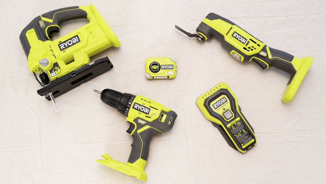 Beginner D.I.Y. tool kit with essential power tools for home projects.