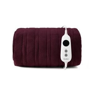 Dreamaker Kingston Coral Fleece Washable Electric Heated Throw Blanket Cherry 130x160cm | Overheat Protection & Auto-off